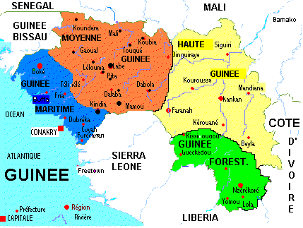 Landkaart Guinee