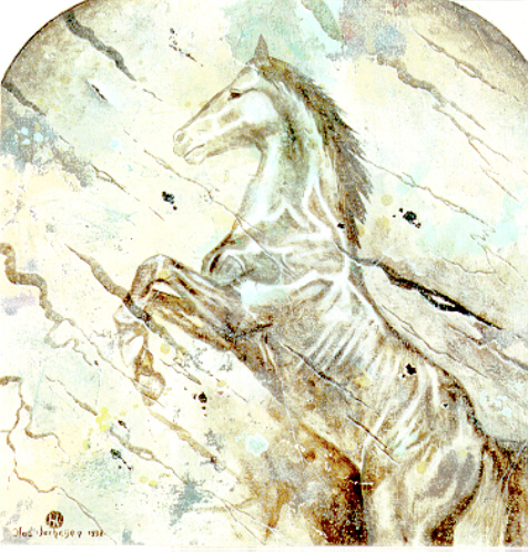 Paard op schilderij Horse
